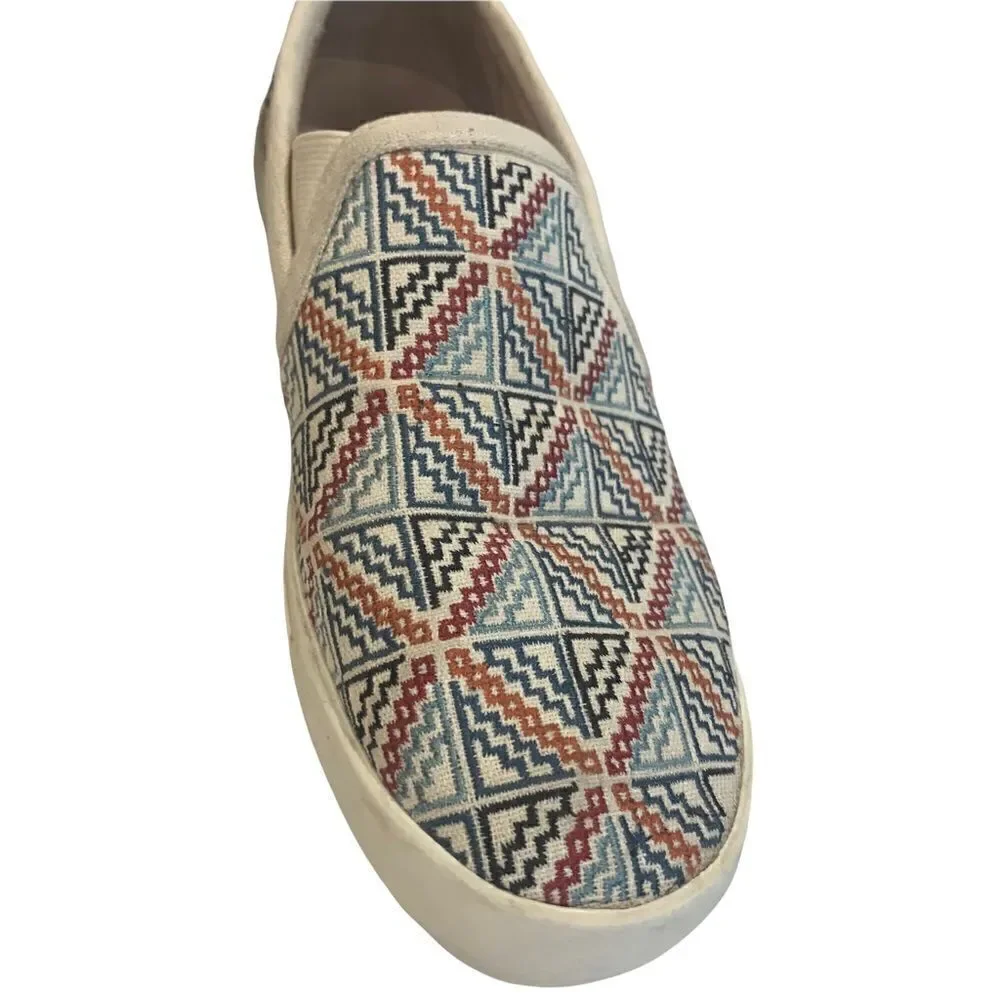 Joie Sneakers Bohemian Huxley Slip-On Woven Canvas Geometric Pattern, 6.5‎